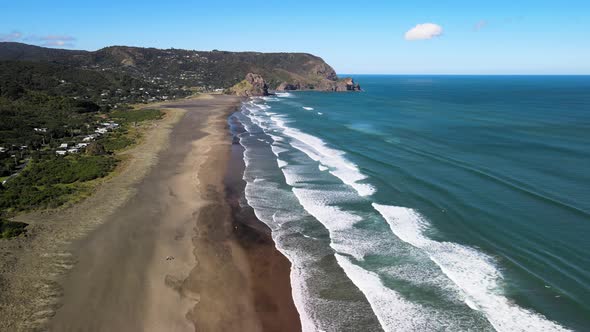 Scenic flight along Piha's black sand beach on the West coast