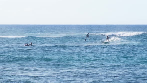 Water Sport Activity Hawaii Island Extreme Sport Surfer Wake Boarding in Ocean