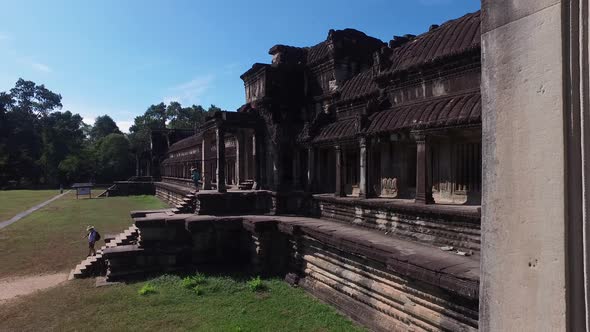 Angkor Wat Temple Reveal (Camera Crane Shot)