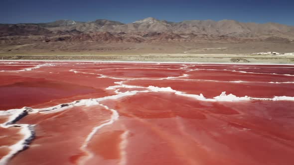 Aerial View of Ancient Dry Salt Lake in Death Valley Park California USA