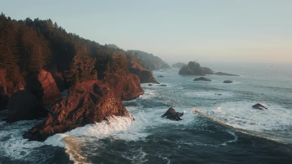 Spectacular and Devastating Stormy Pacific Ocean Coast Oregon and Washington