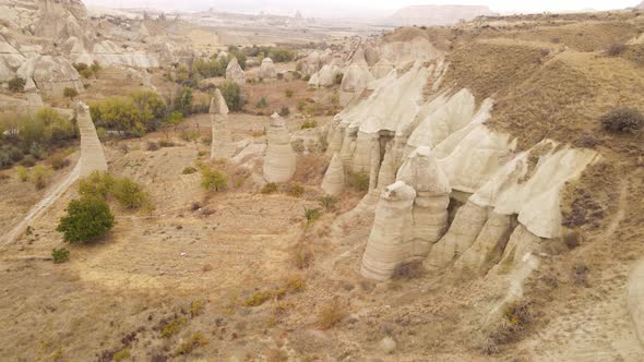 Cappadocia Landscape Aerial View. Turkey. Goreme National Park