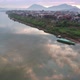 Aerial view of rural city by the Mekong river by drone - VideoHive Item for Sale