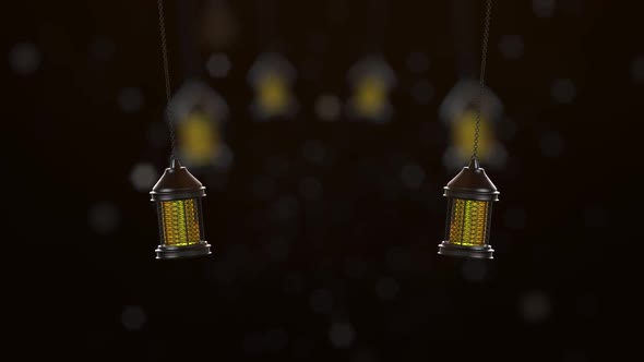 Ramadan Candle Lantern Hanging On A Black Background 1 alt
