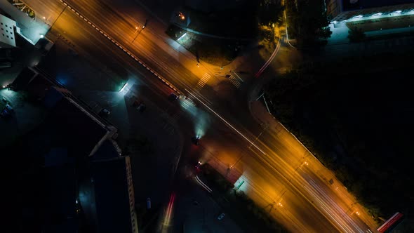 Night Timelapse of a Car Intersection