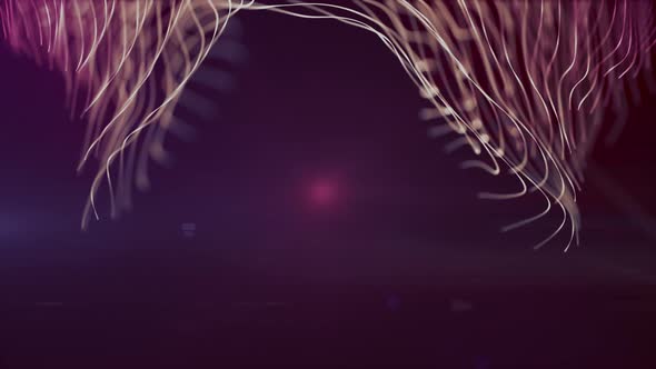 Abstract background of glow particles form lines 4k looped