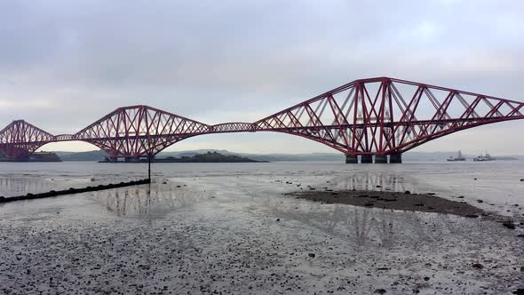 A Railway Bridge Crossing the Forth of Firth in Scotland