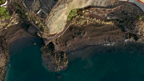 Aerial Survey Above the Beach in Tenerife, Canary Islands