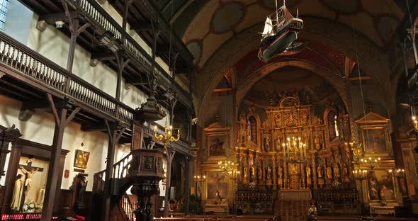 Church of St. John the Baptist, Saint Jean de Luz, Pyrenees Atlantiques department, France