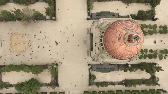 The Revolution Monument Aerial Drone View Mexico City