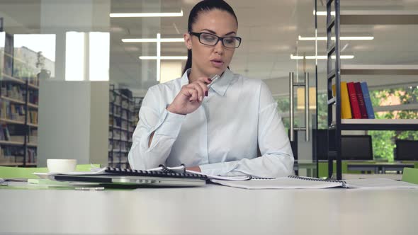 Business woman with a recorder