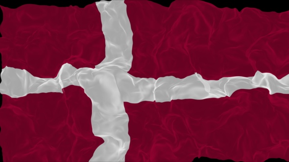 flag Denmark turns into smoke. State weakening concept a crisis, alpha channel