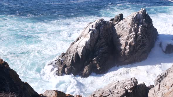 Rock Crag of Cliff Ocean Beach Point Lobos California Coast