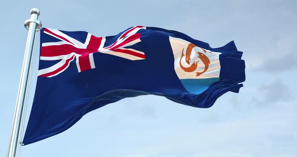 Anguilla Flag Waving  Loop  4 K