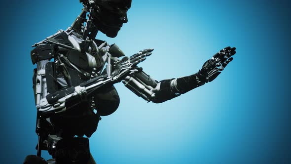 Futuristic Humanoid Female Robot in Concept of Future