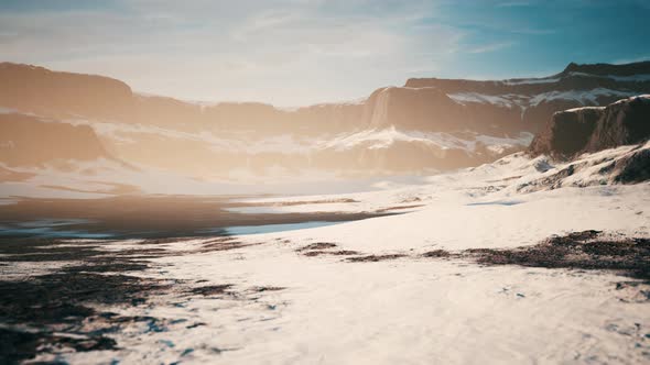 Rocks and Hills Under the Snow