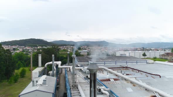 Smoky Pipes in an Industrial Factory