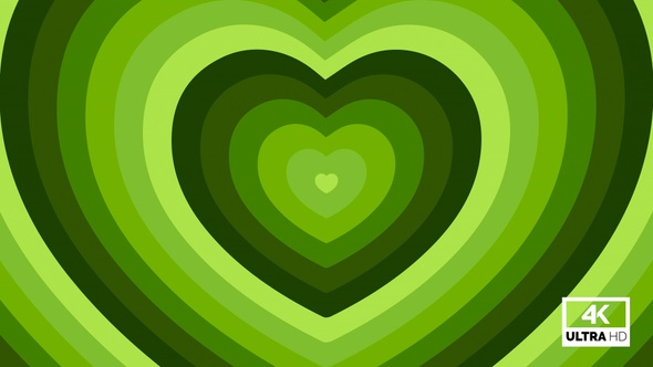 Green Heart Tunnel Colorful Love Shape 4K TikTok Trend Dj Background Looped V2