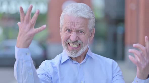 Outdoor Angry Old Man Having Argument