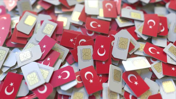 SIM Cards with Flag of Turkey