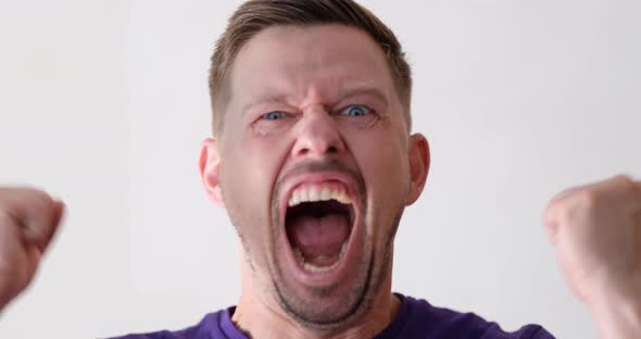 Irritated Emotional Man Screaming with Furious Look