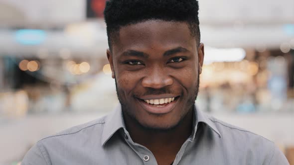 Male Portrait Closeup Young Surprised Amazed African American Man Feeling Shock Surprise Happy Guy