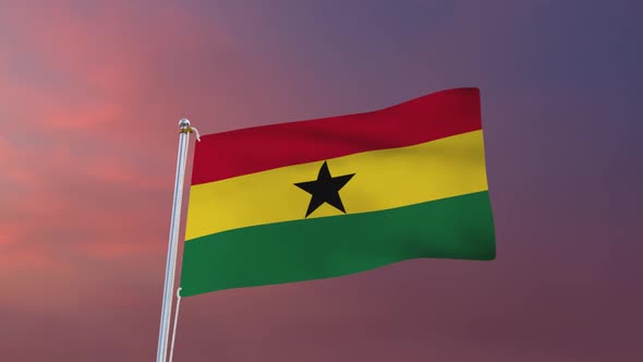 Flag Of Ghana Waving