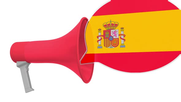 Loudspeaker and Flag of Spain on the Speech Balloon