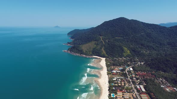 Maresias beach landmark travel destination in Brazil.