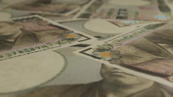 10000 Japanese yen bills background.