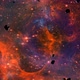 Red Galaxy Asteroids Cluster Space Overlay Motion Loop Background - VideoHive Item for Sale