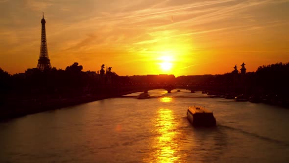 Paris Eiffel Tower Sunset