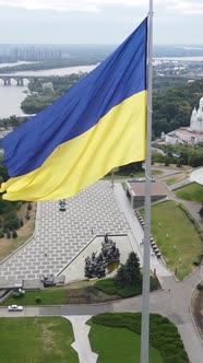 Vertical Video National Flag of Ukraine By Day