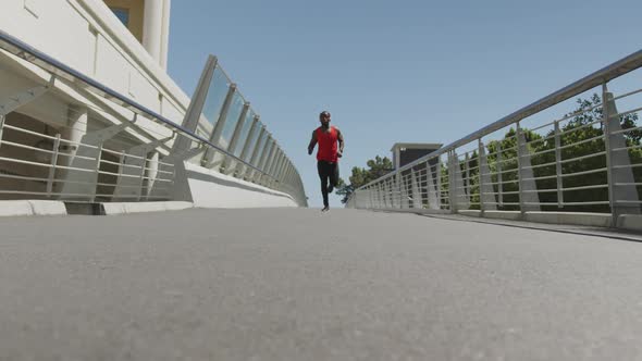 Man exercising in an urban setting