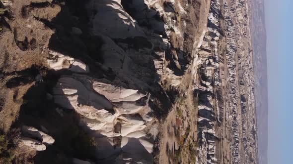 Vertical Video Cappadocia Landscape Aerial View