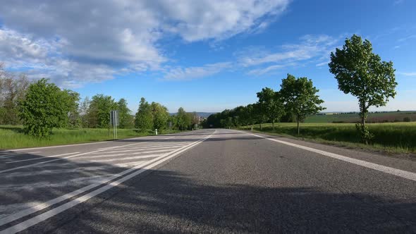 car drive in spring countryside 