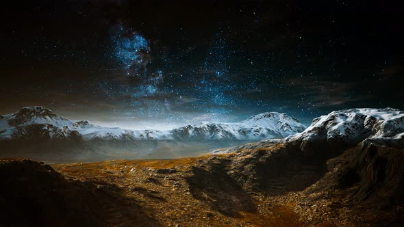 Himalaya Mountain with Star in Night Time alt