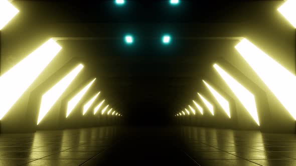 Dark Corridor in 3d Style Futuristic Architecture Empty Tunnel
