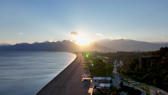 Central Beach Aerial View Turkey Antalya 4 K