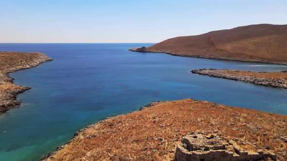 Greek Ancient Temple and Blue sea