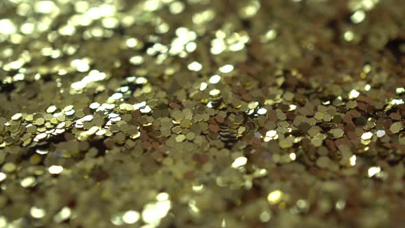 Rotation Macro Golden Particles Background