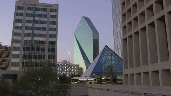 Buildings at dusk in Dallas