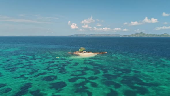 Aerial View Sandbank in Ocean