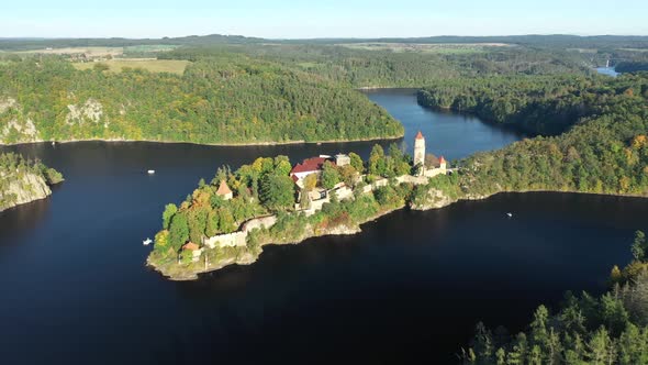 Aerial view of Castle Zvikov