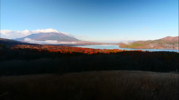 Beautiful nature in Kawaguchiko with Mountain Fuji in Japan