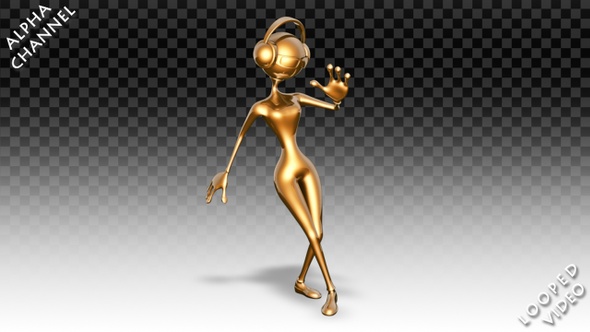 3D Gold Woman - Cartoon Catchy Dance