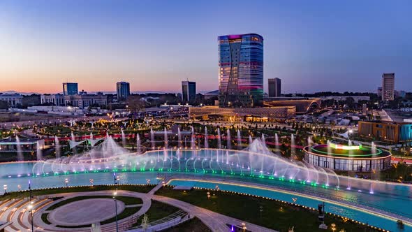 panoramic view of the Tashkent City recreation park