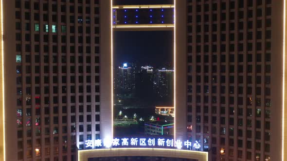 Stunning Style Aerial Night Scene Of Ankang