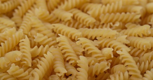 Stack of fusilli in rotation