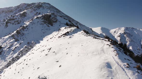 Aerial Landscape of Beautiful Winter Mountains